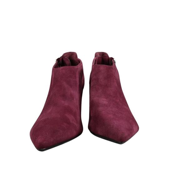 Calvin Klein Shoes Womens 9 Pump Booties Pointed Toe Suede Career Fashion Purple - Picture 3 of 16